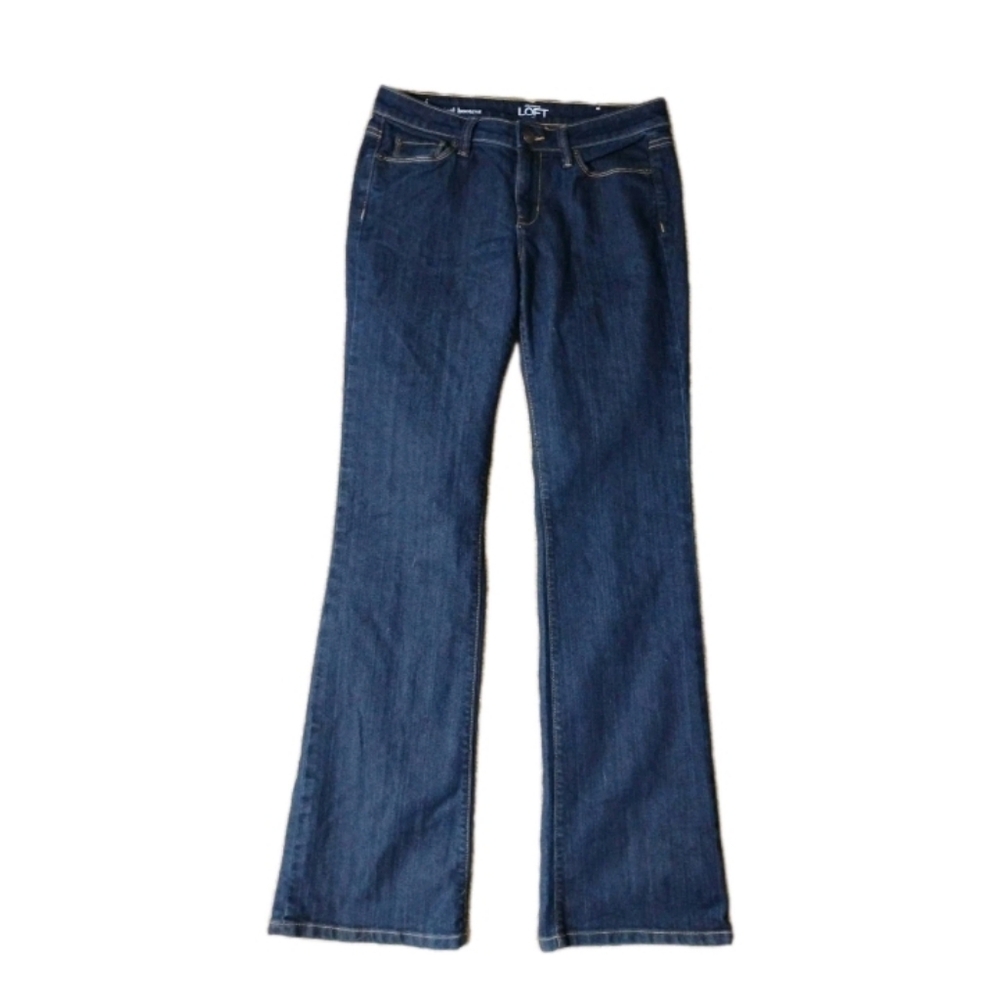 Ann Taylor LOFT Original Bootcut Jeans Dark Distressed Women's Size 4